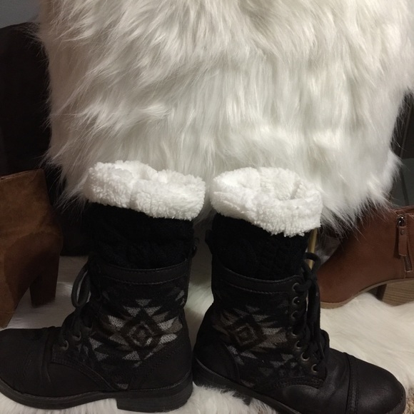 🆕6 colors👢Reversible Boot Topper Knit Leg Warmer - Picture 4 of 8